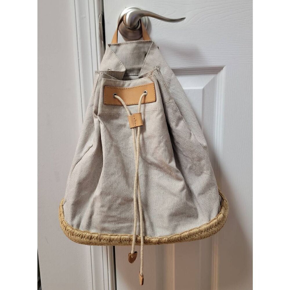 J.Crew Canvas Leather Strap Backpack 13x13